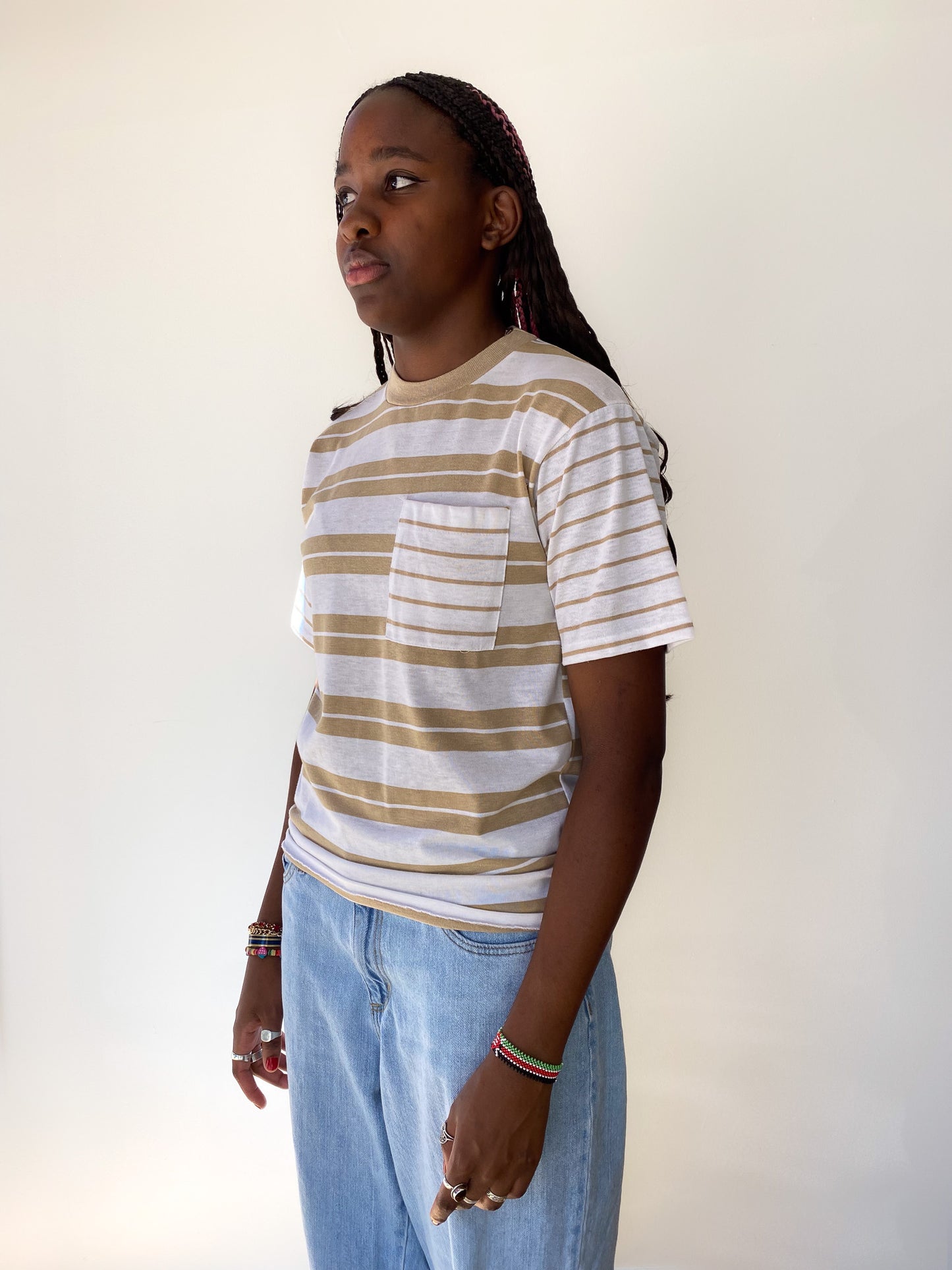 70's Striped Pocket T-Shirt—[M]
