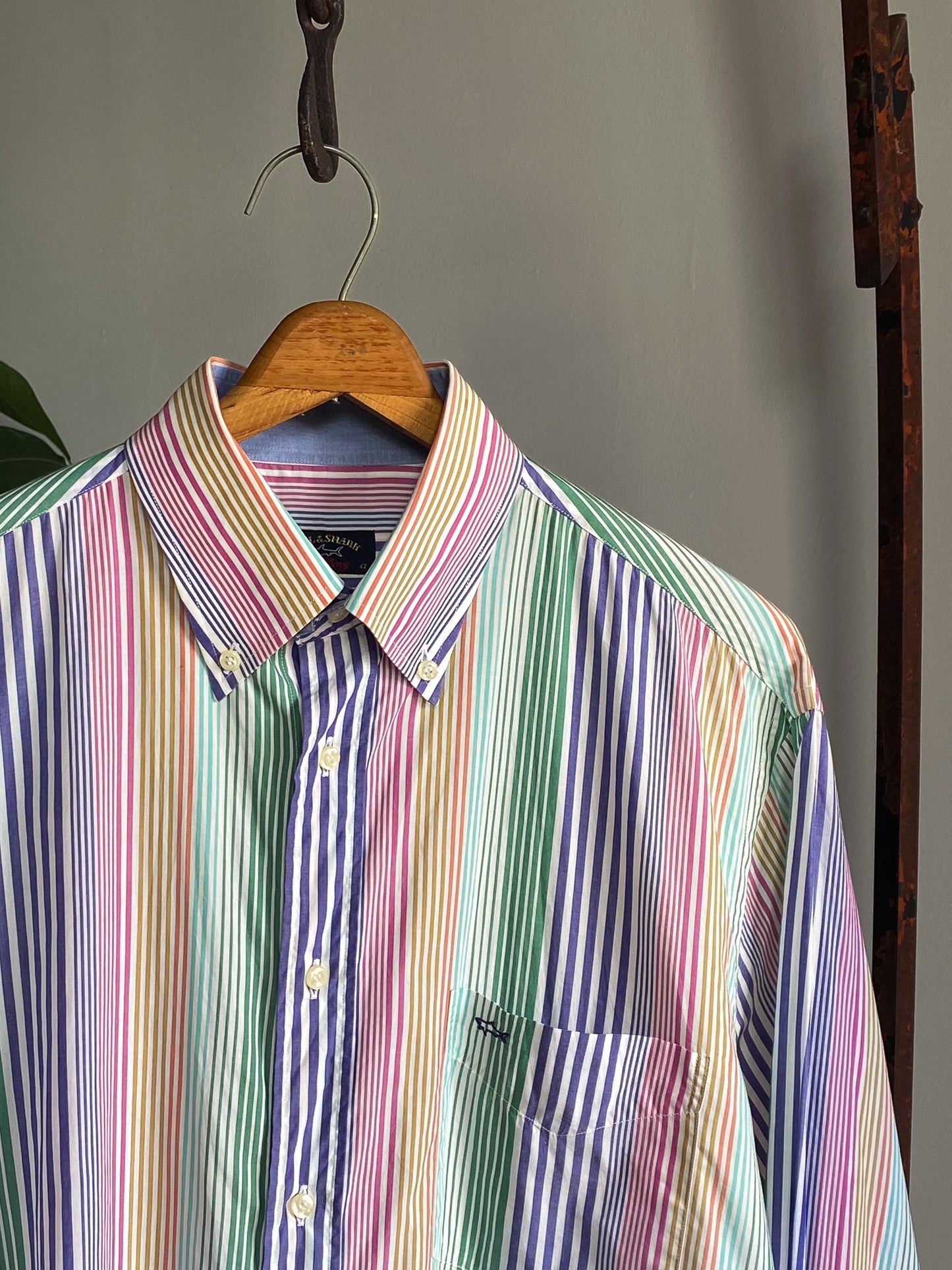 Paul & Shark Striped Button-Down Shirt—[L]