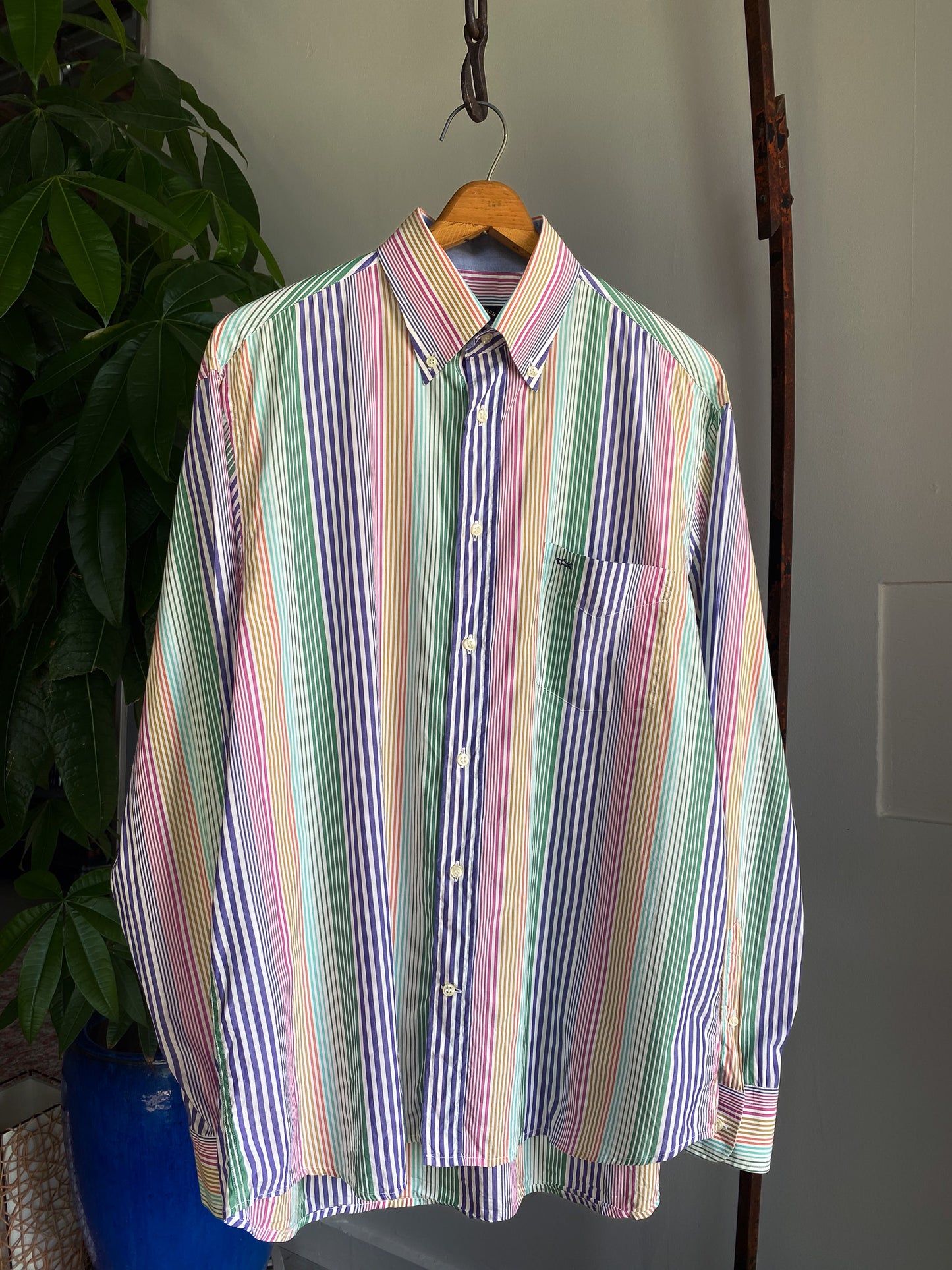 Paul & Shark Striped Button-Down Shirt—[L]