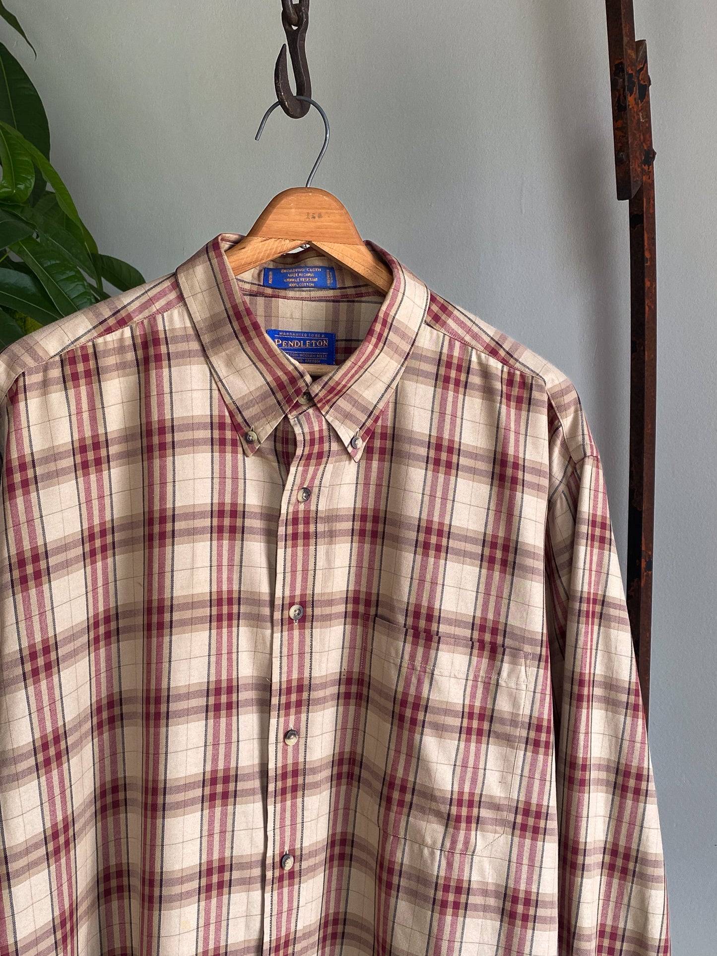 Pendleton Plaid Button-Down Shirt—[XL]