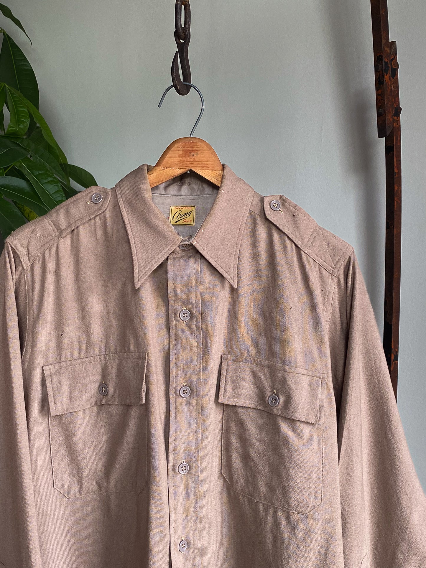 Vintage Army Officer's Gabardine Shirt—[M]