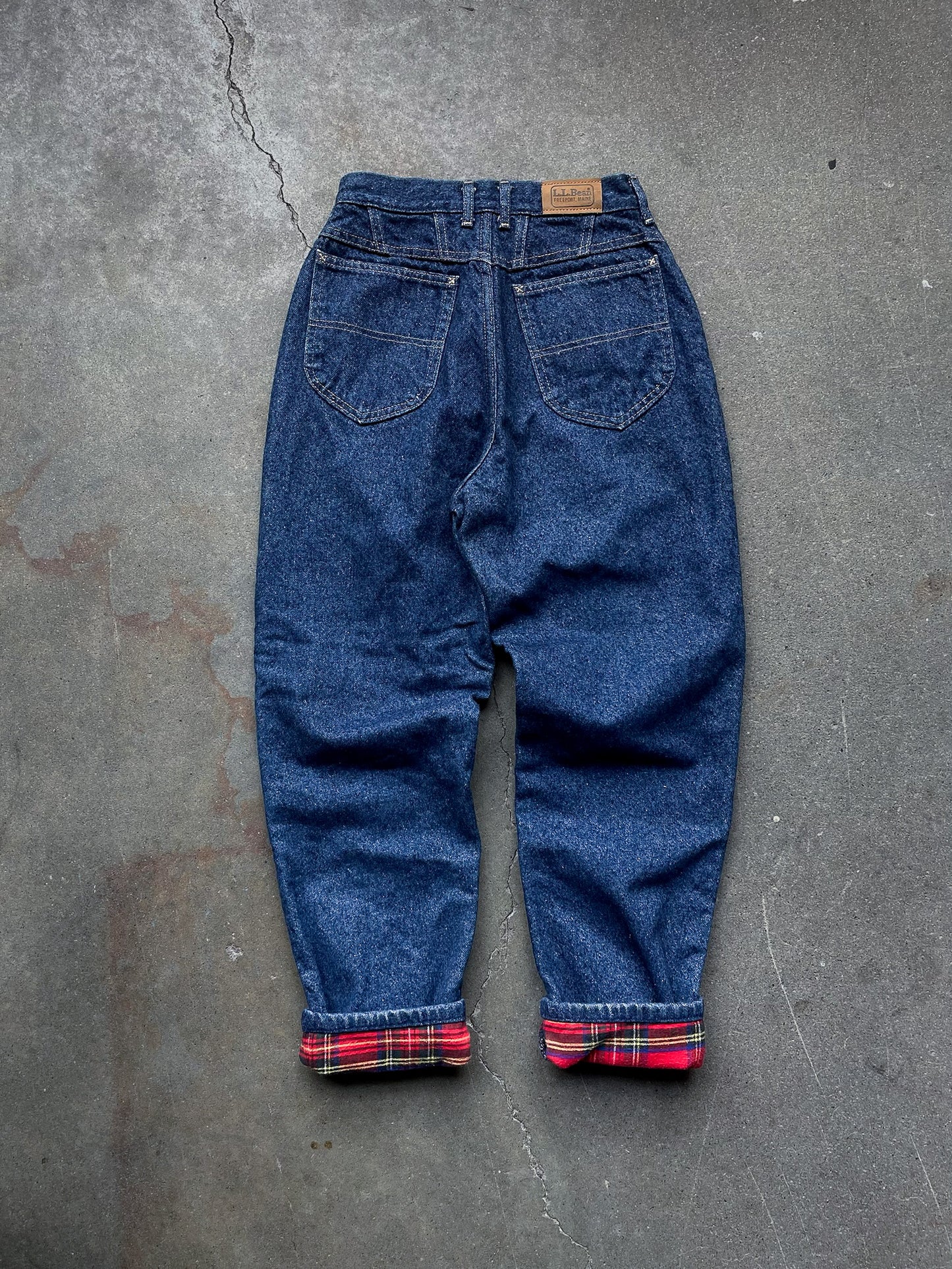 90's L.L.Bean Flannel Lined Mom Jeans—[25x27]