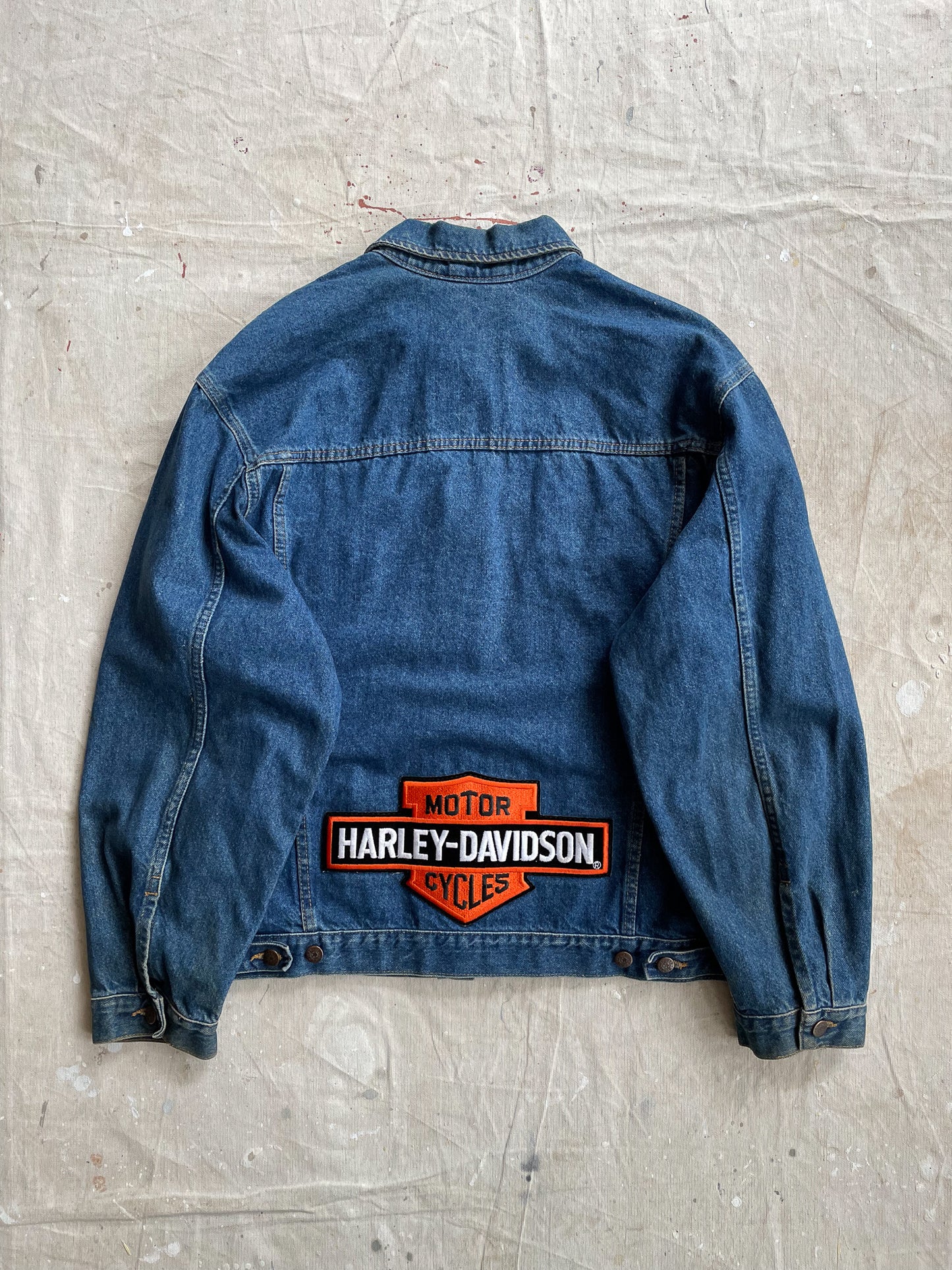 Harley-Davidson Patched Denim Jacket—[XL]