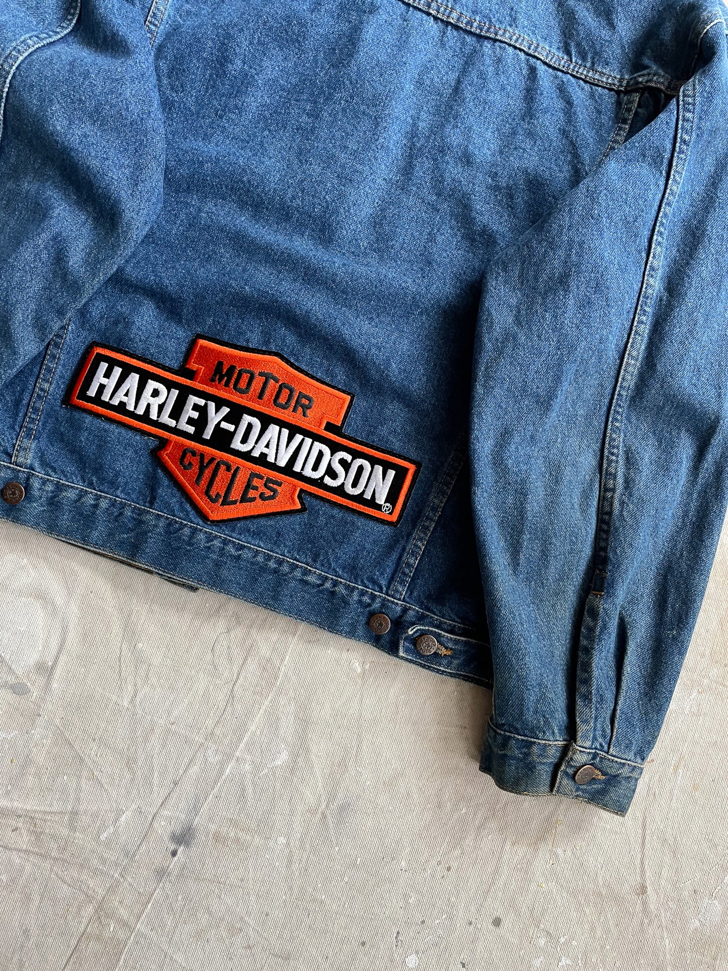 Harley-Davidson Patched Denim Jacket—[XL]