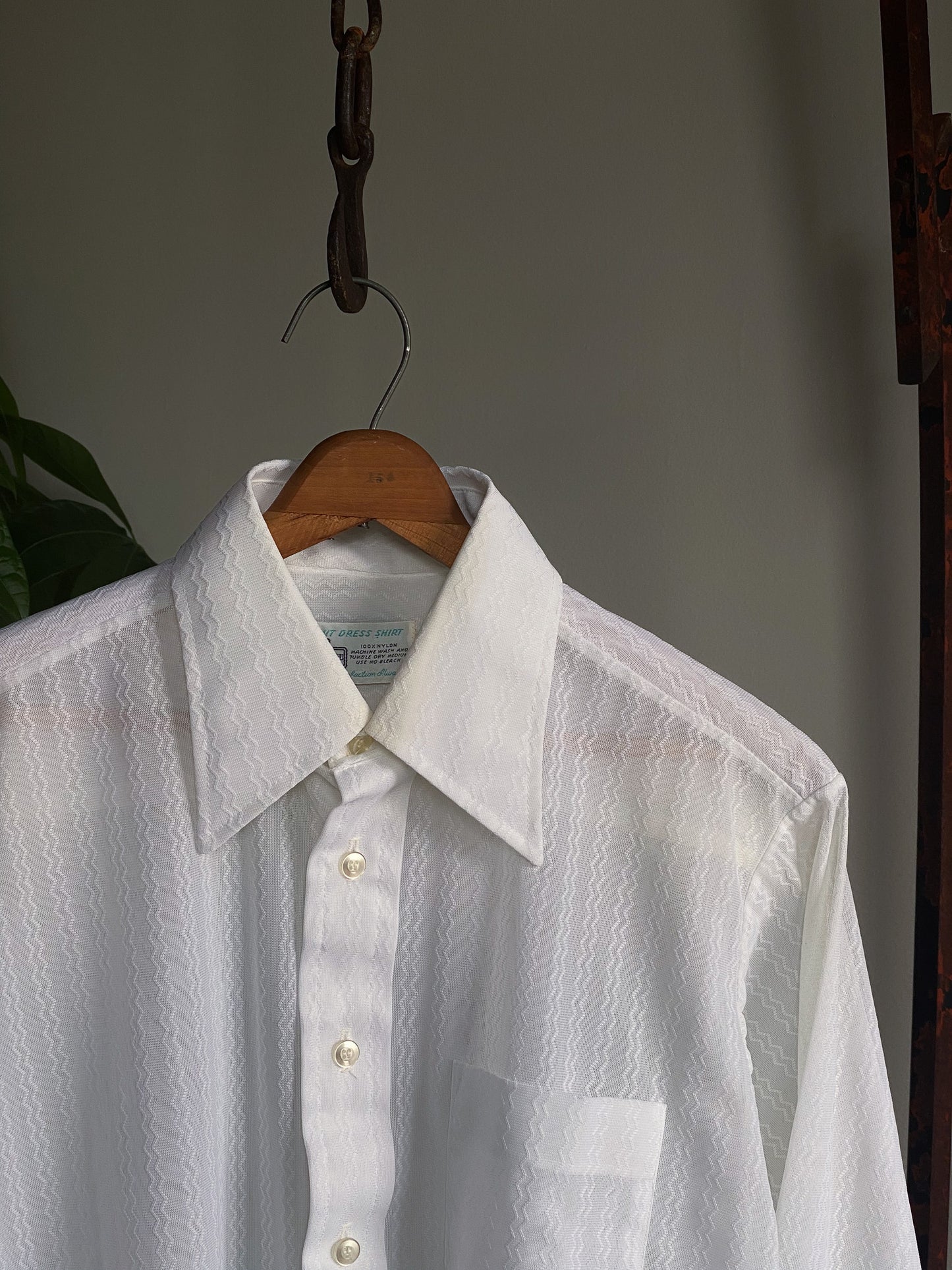 Vintage K-Mart Sheer Knit Dress Shirt—[M/L]