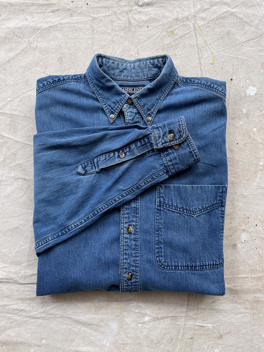 Land's End Denim Button Up Shirt—[M]