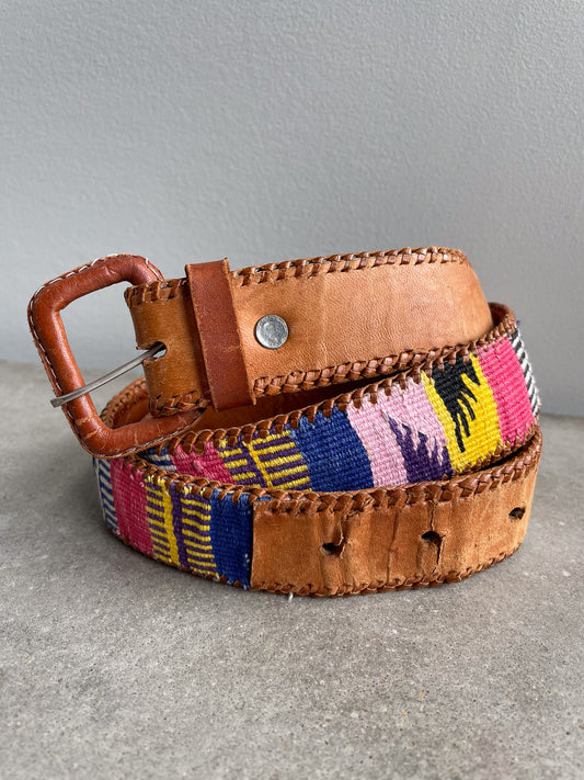 Handwoven Guatamalen Leather Belt—[34]