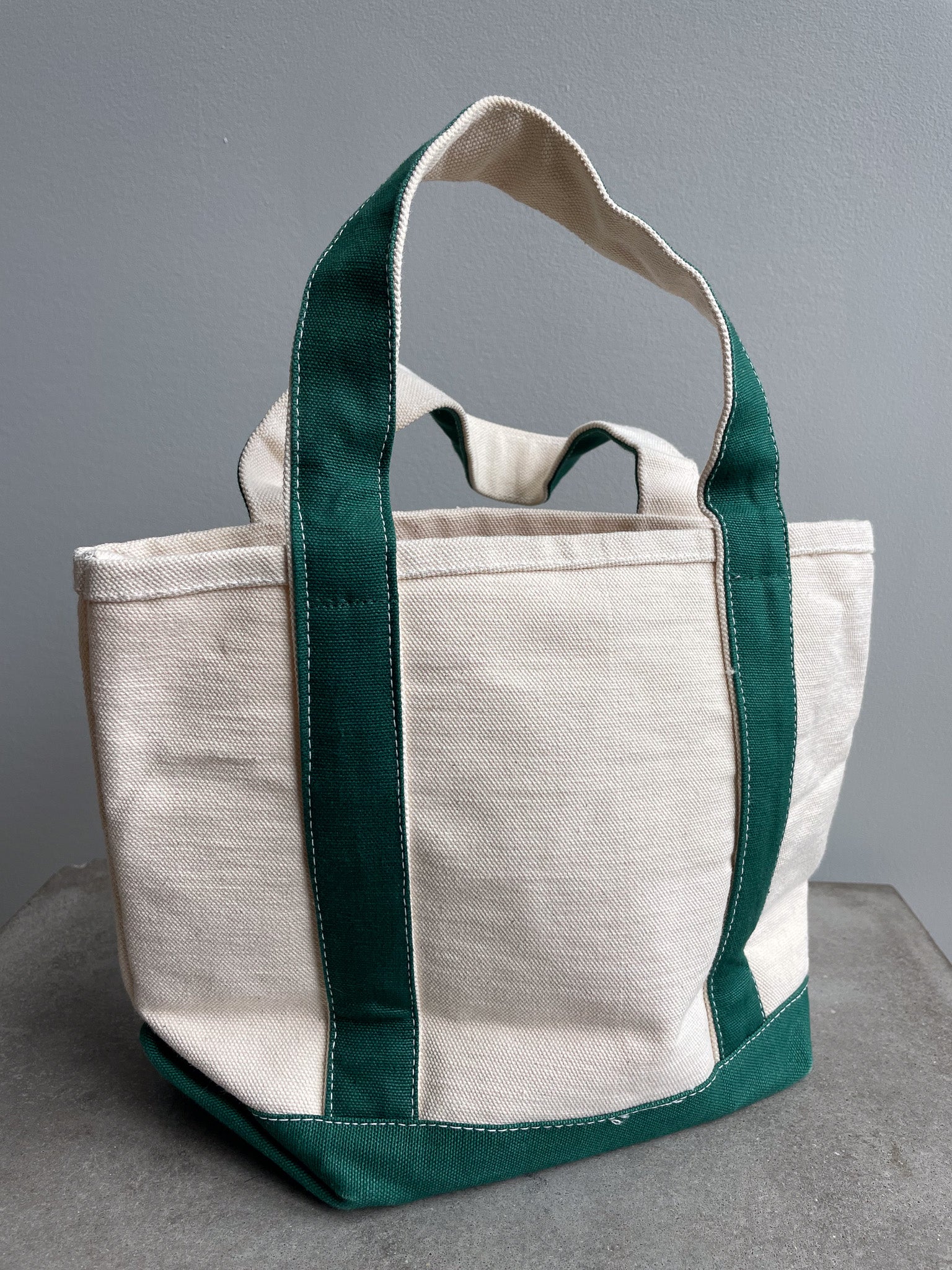 Small LL Bean Long Handle Canvas Boat & Tote Bag / Made in USA 
