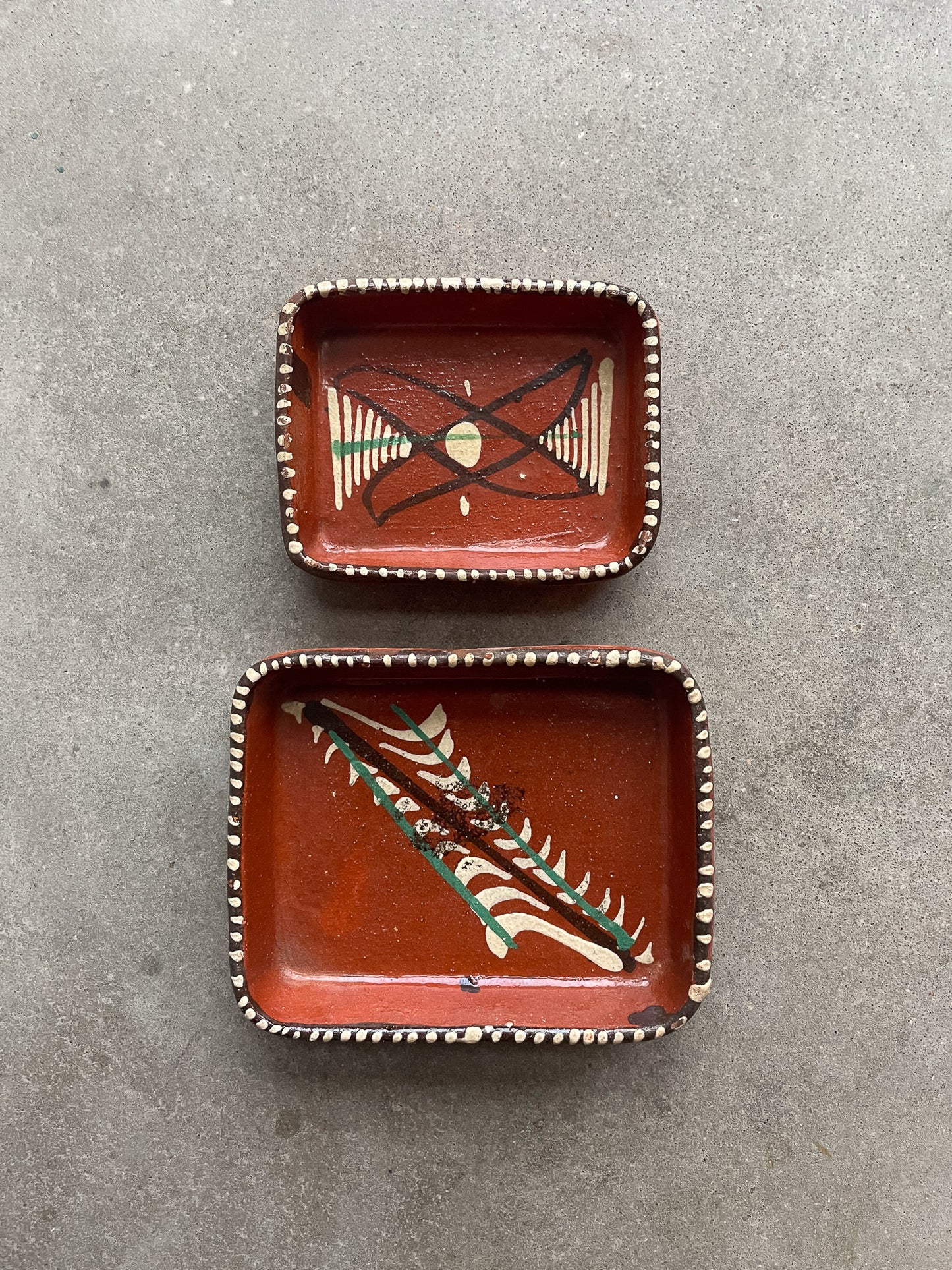 Hand Painted Terracotta Tray Set