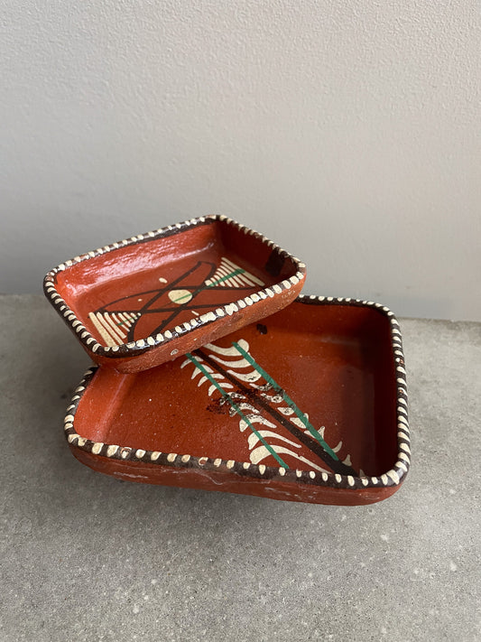 Hand Painted Terracotta Tray Set