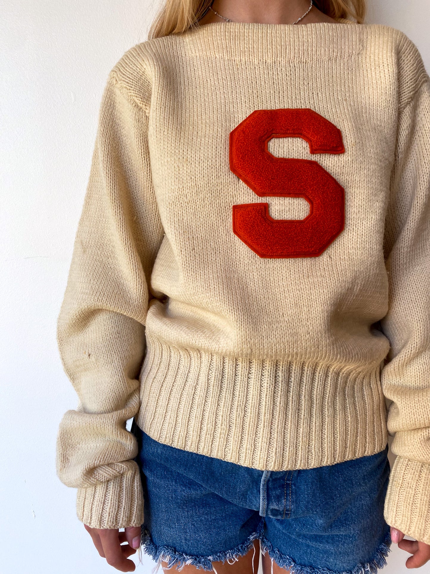 40's/50's Shaker Knit Syracuse Varsity Sweater—[M]