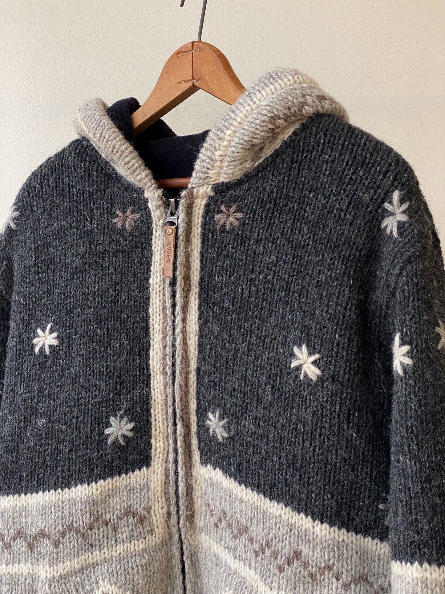 Hooded Fleece Lined Wool Sweater—[M]