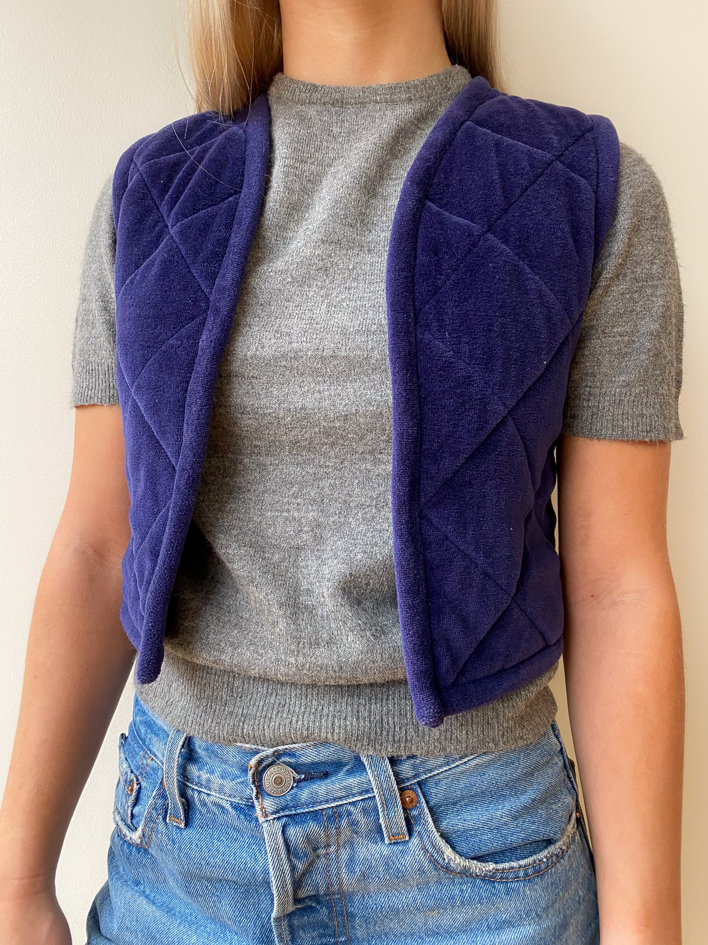 Handmade Quilted Velour Mini Vest—[XS]