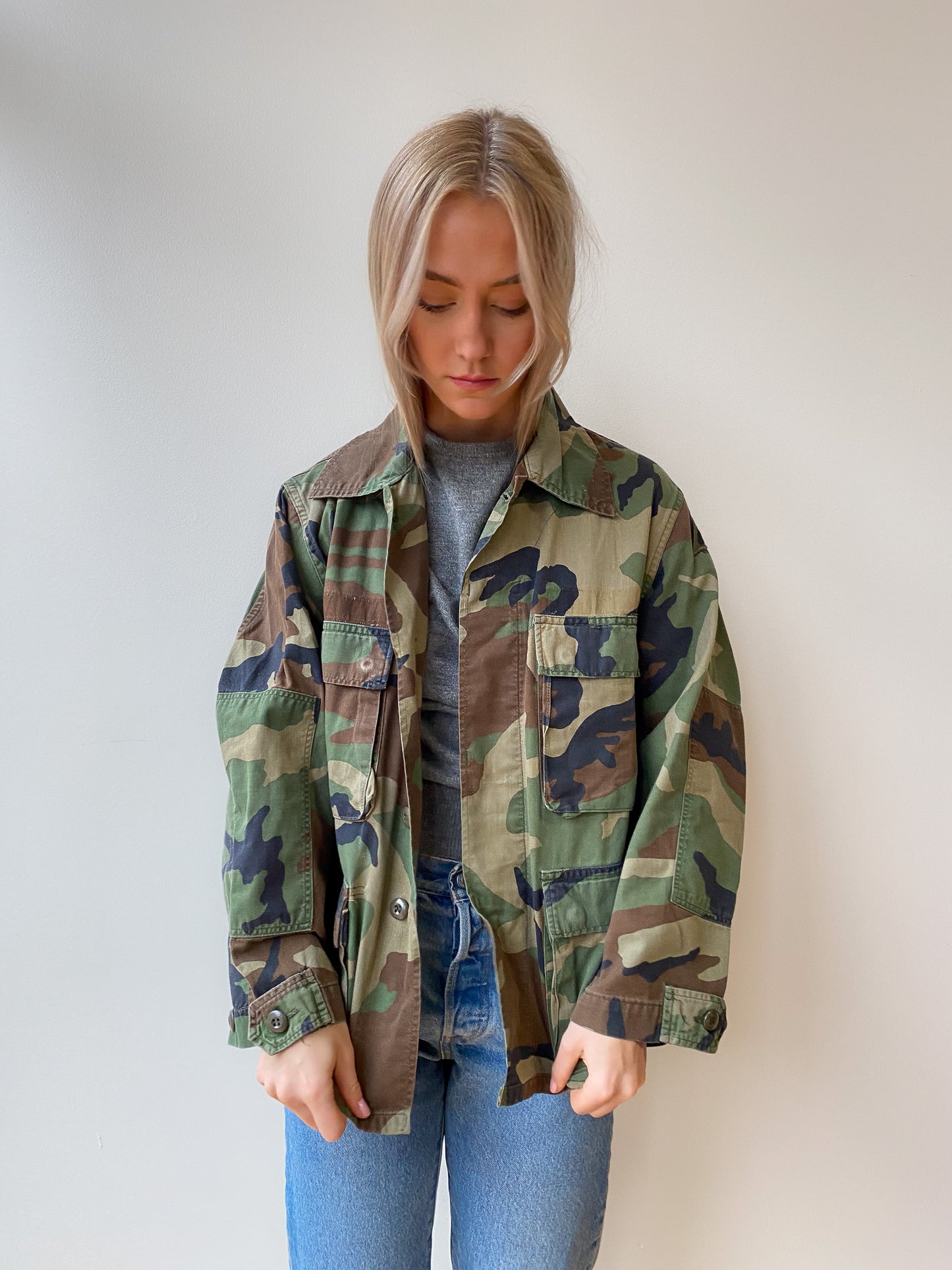Camouflage Military Jacket—[S]
