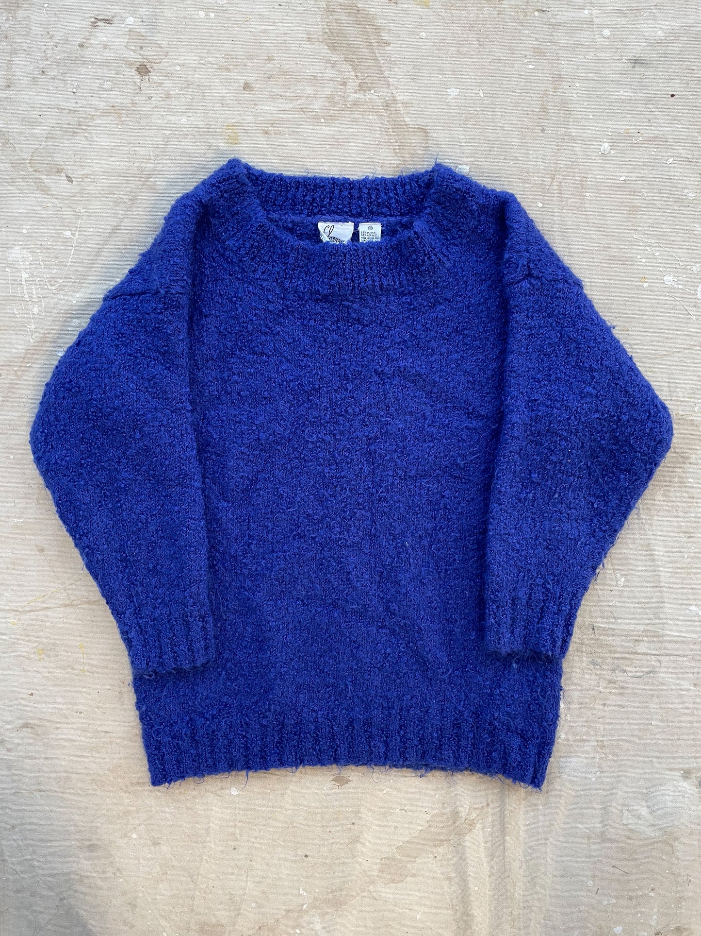 MOHAIR BLEND SWEATER—COBALT BLUE [S]