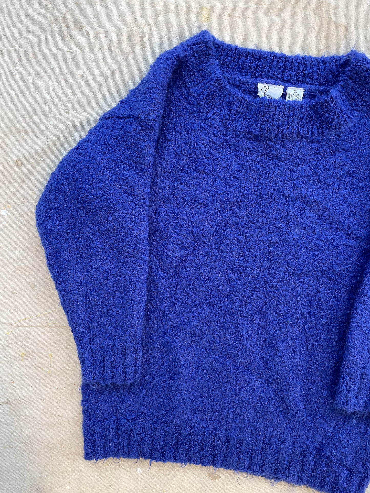 MOHAIR BLEND SWEATER—COBALT BLUE [S]