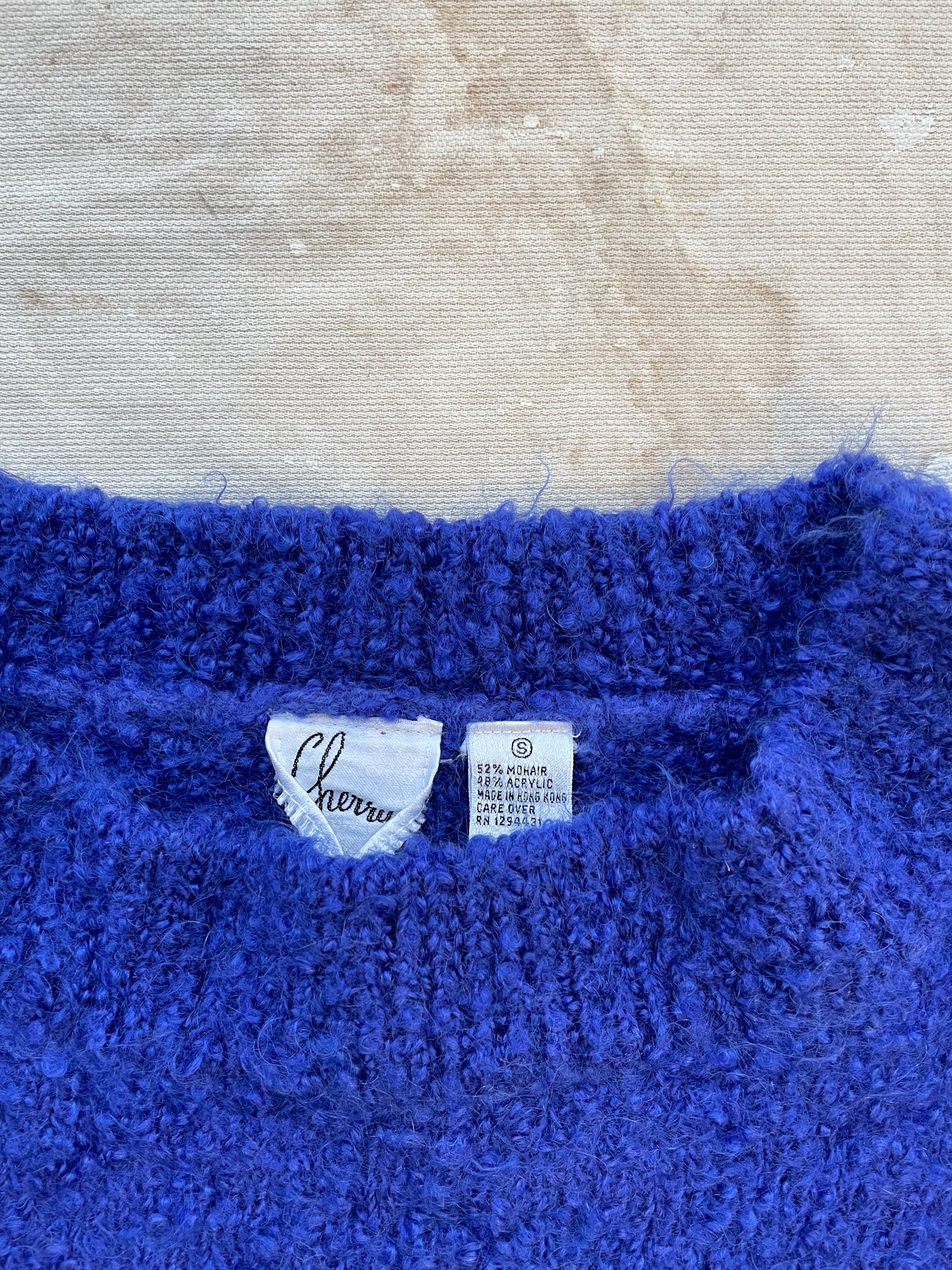 MOHAIR BLEND SWEATER—COBALT BLUE [S]