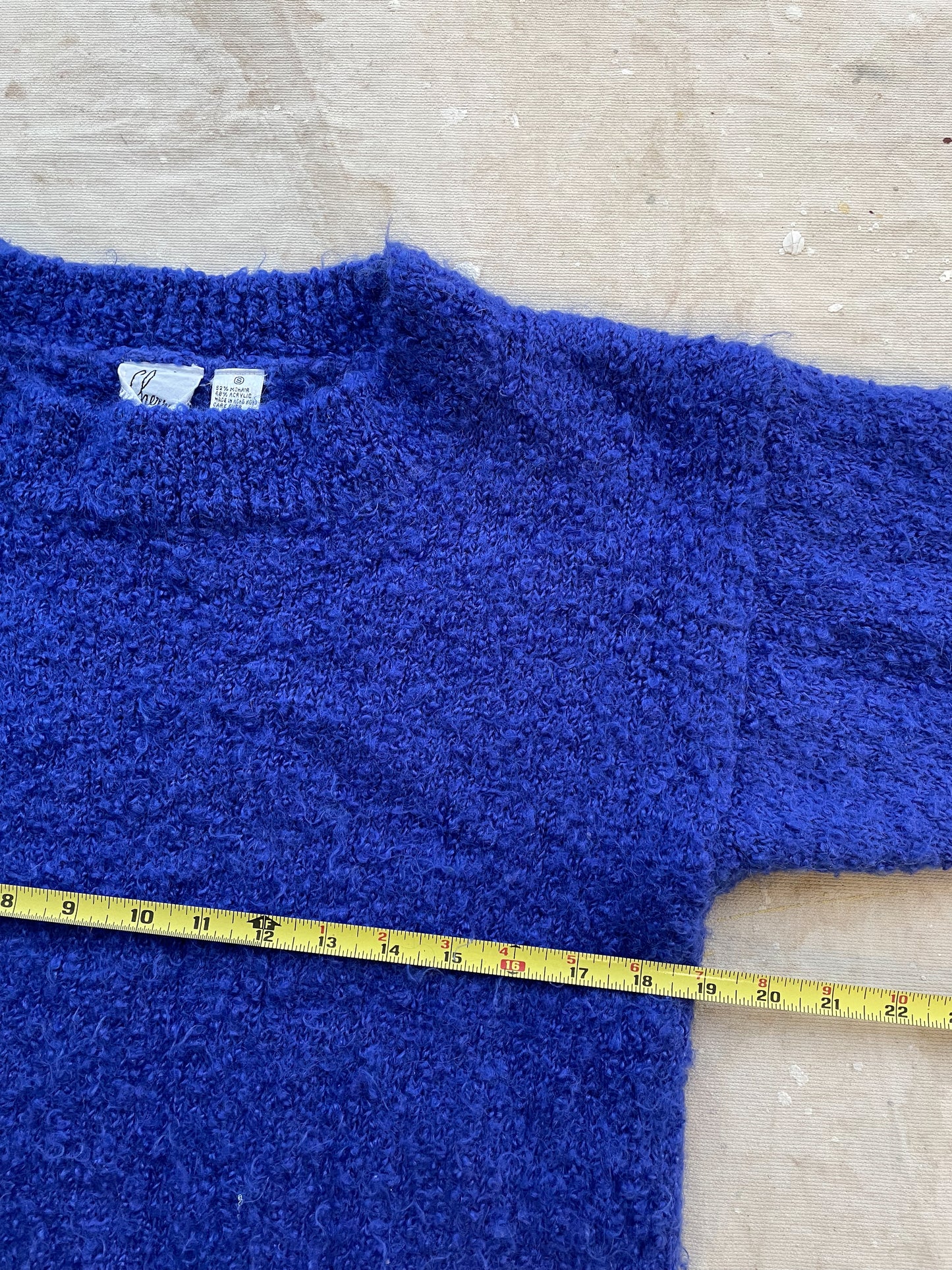 MOHAIR BLEND SWEATER—COBALT BLUE [S]