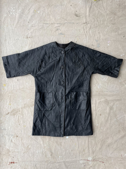 Leather Quarter Sleeve Jacket—[M]