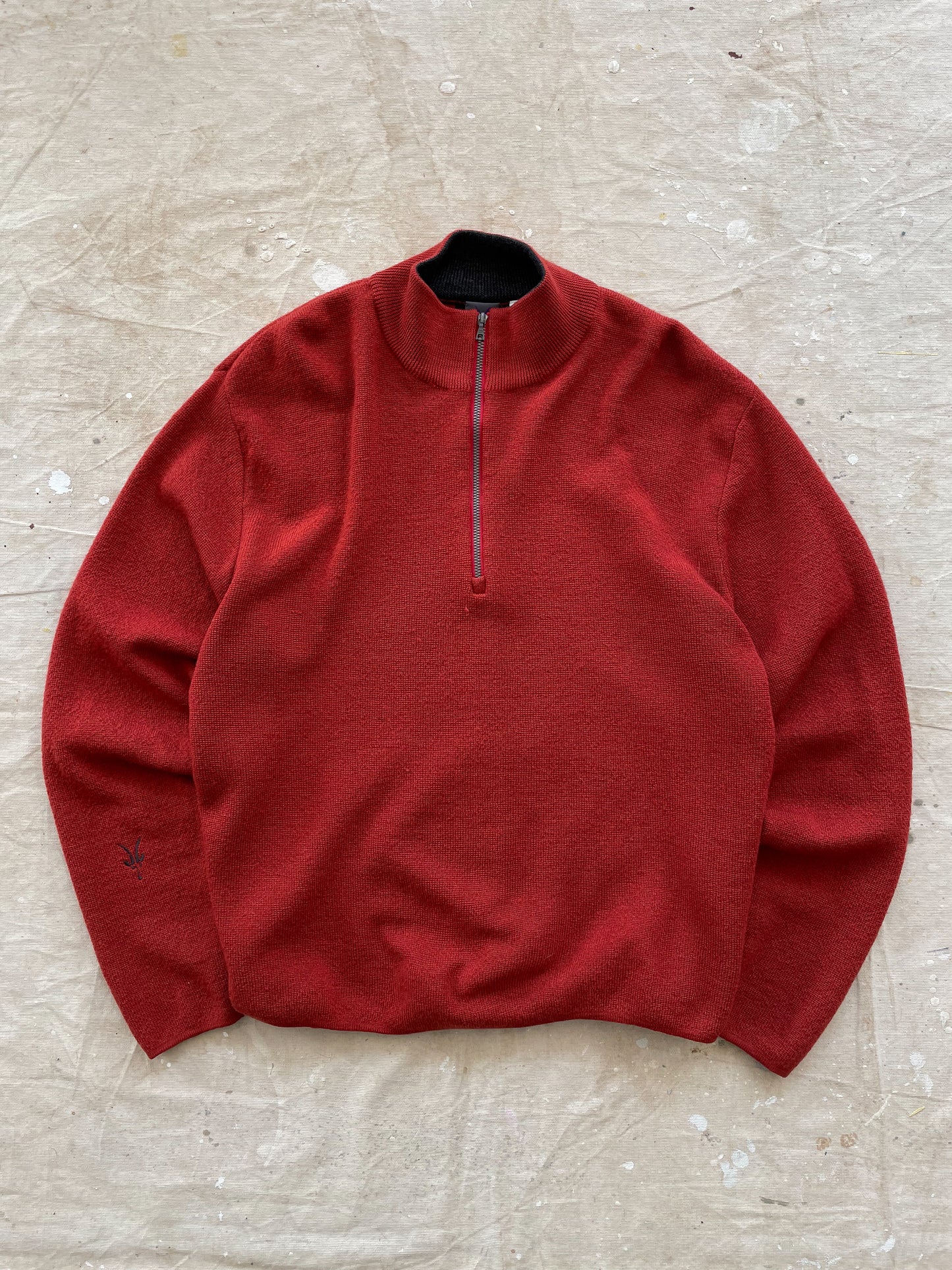 Ibex Quarter Zip Mockneck Sweater—[L]