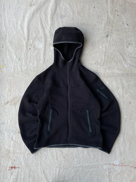 Arc'teryx Covert Hooded Full Zip Fleece Jacket—BLACK [M]