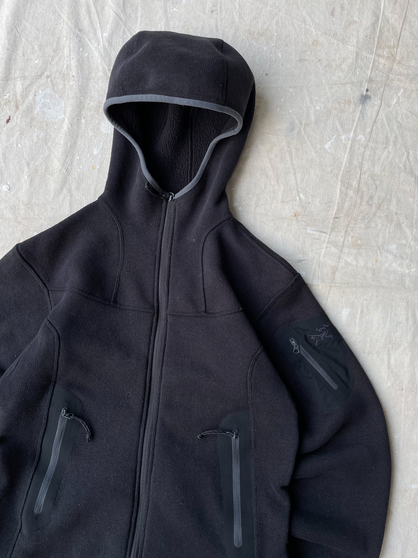 Arc'teryx Covert Hooded Full Zip Fleece Jacket—BLACK [M]