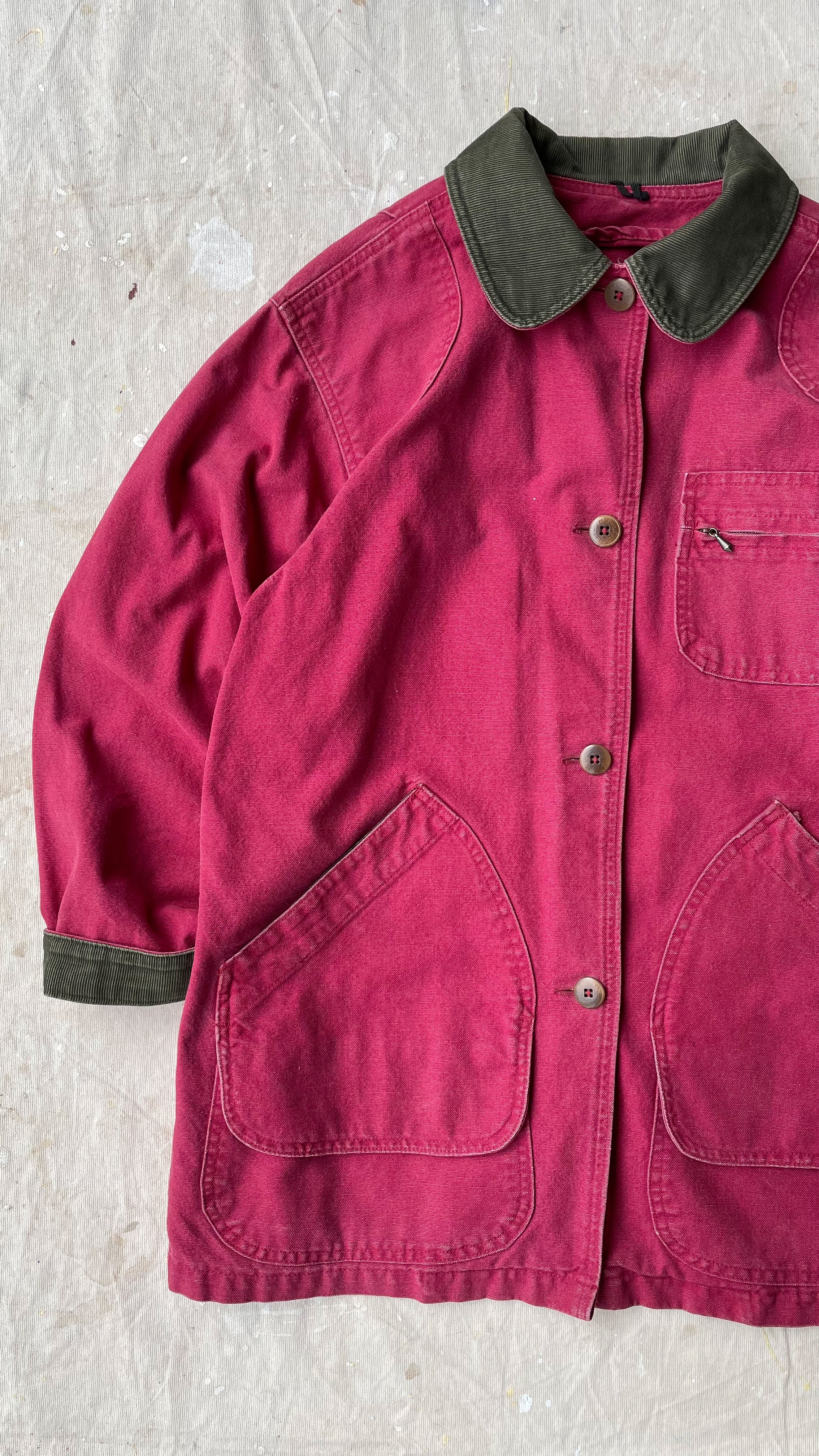 L.L.BEAN FIELD COAT—CRANBERRY [L]