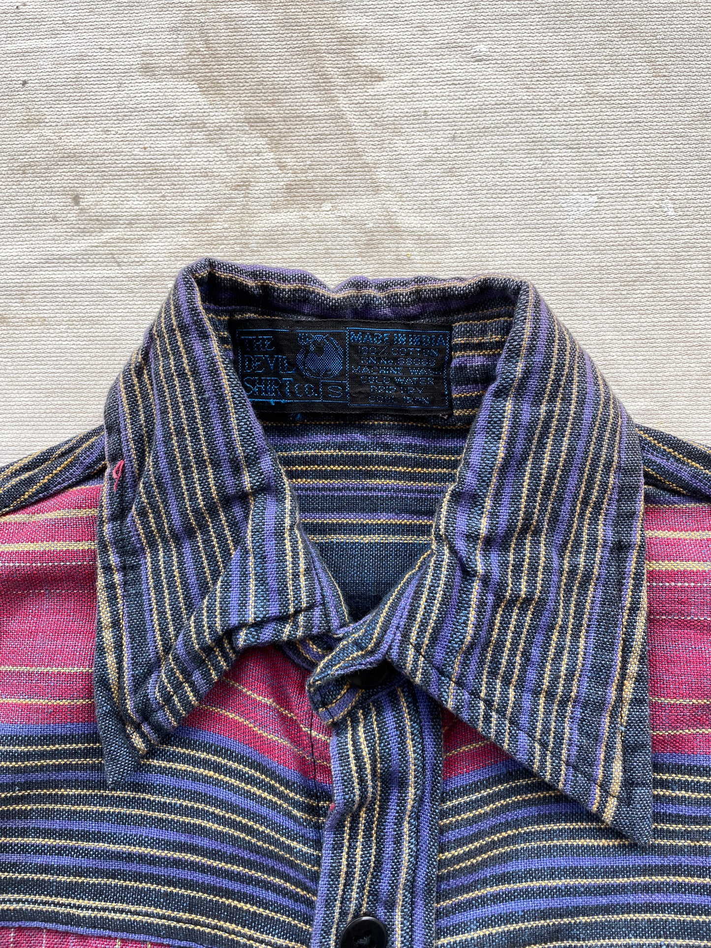 Woven Striped Button-Up Shirt—[S]