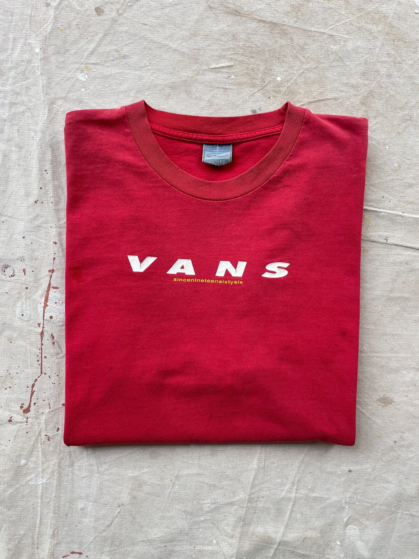 VANS T-SHIRT—RED [XL]