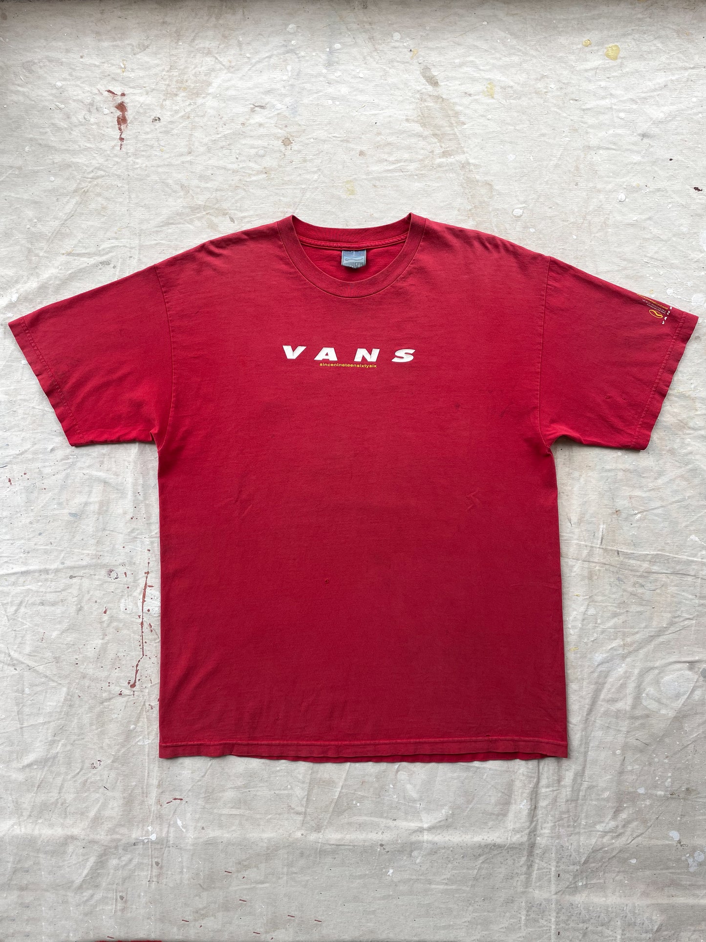 VANS T-SHIRT—RED [XL]