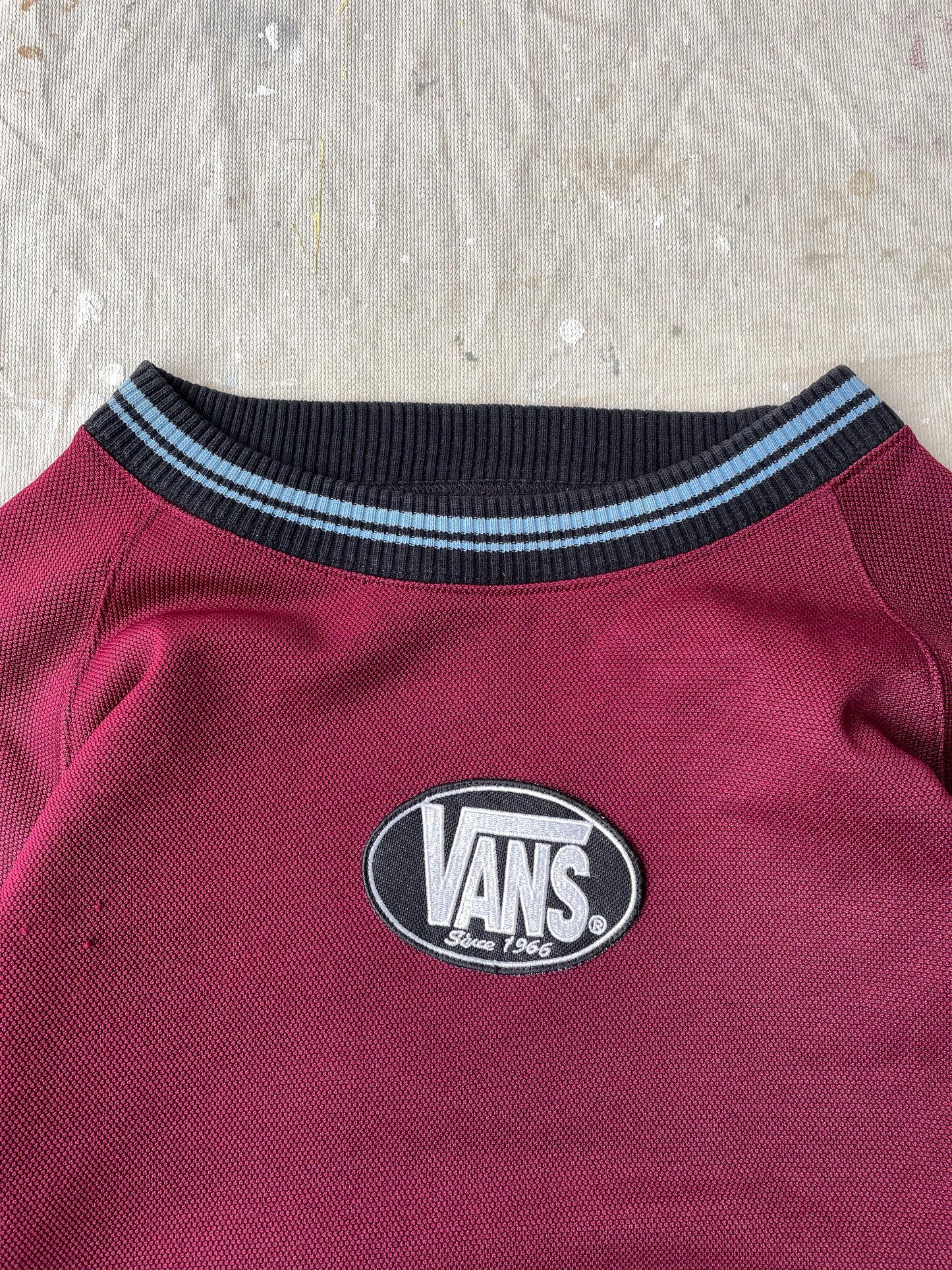 VANS FLEECE LINED CREWNECK—MAROON [L/XL]