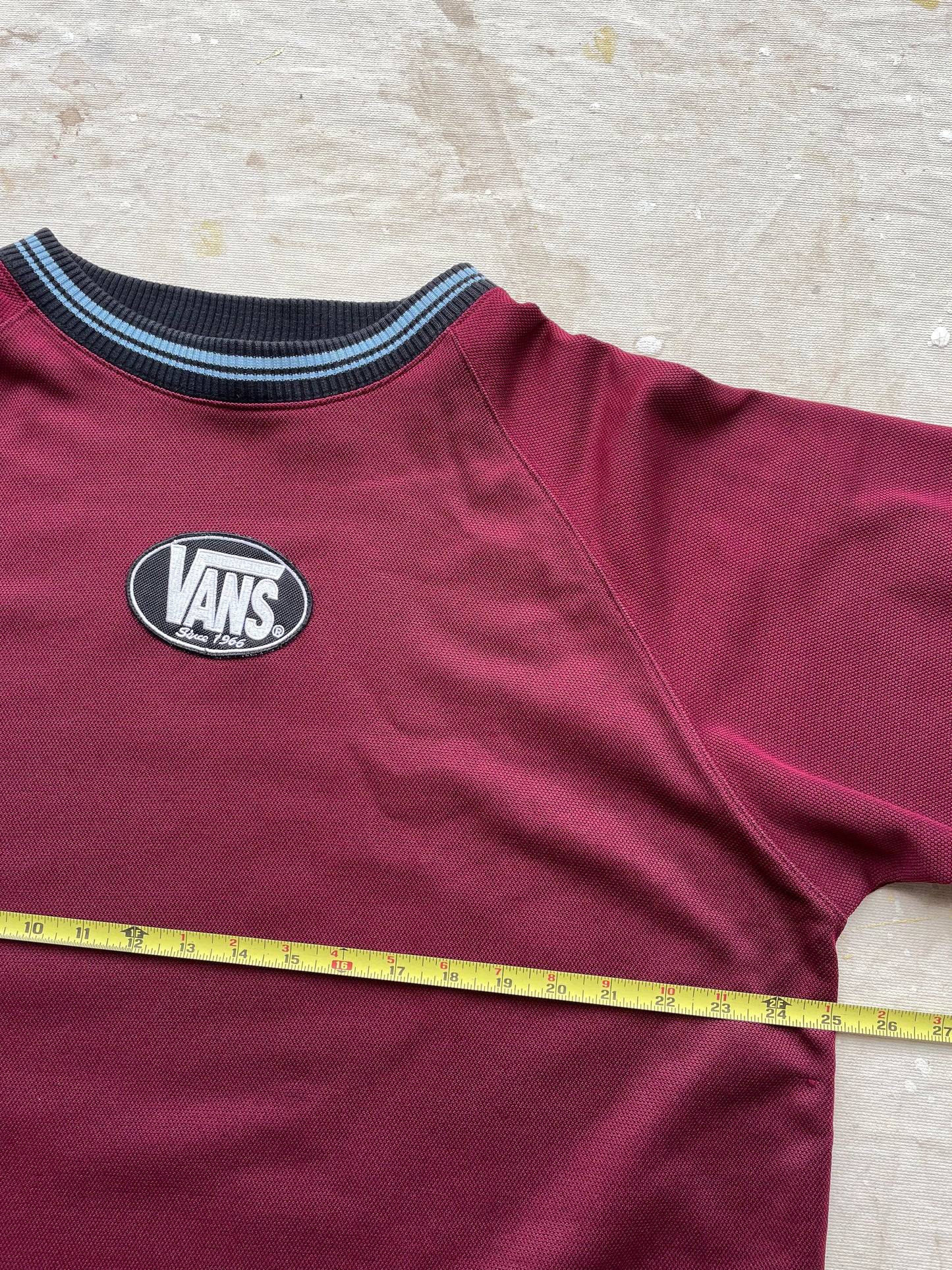 VANS FLEECE LINED CREWNECK—MAROON [L/XL]