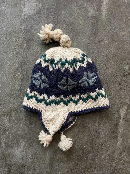 Handknit Wool Earflap Winter Hat