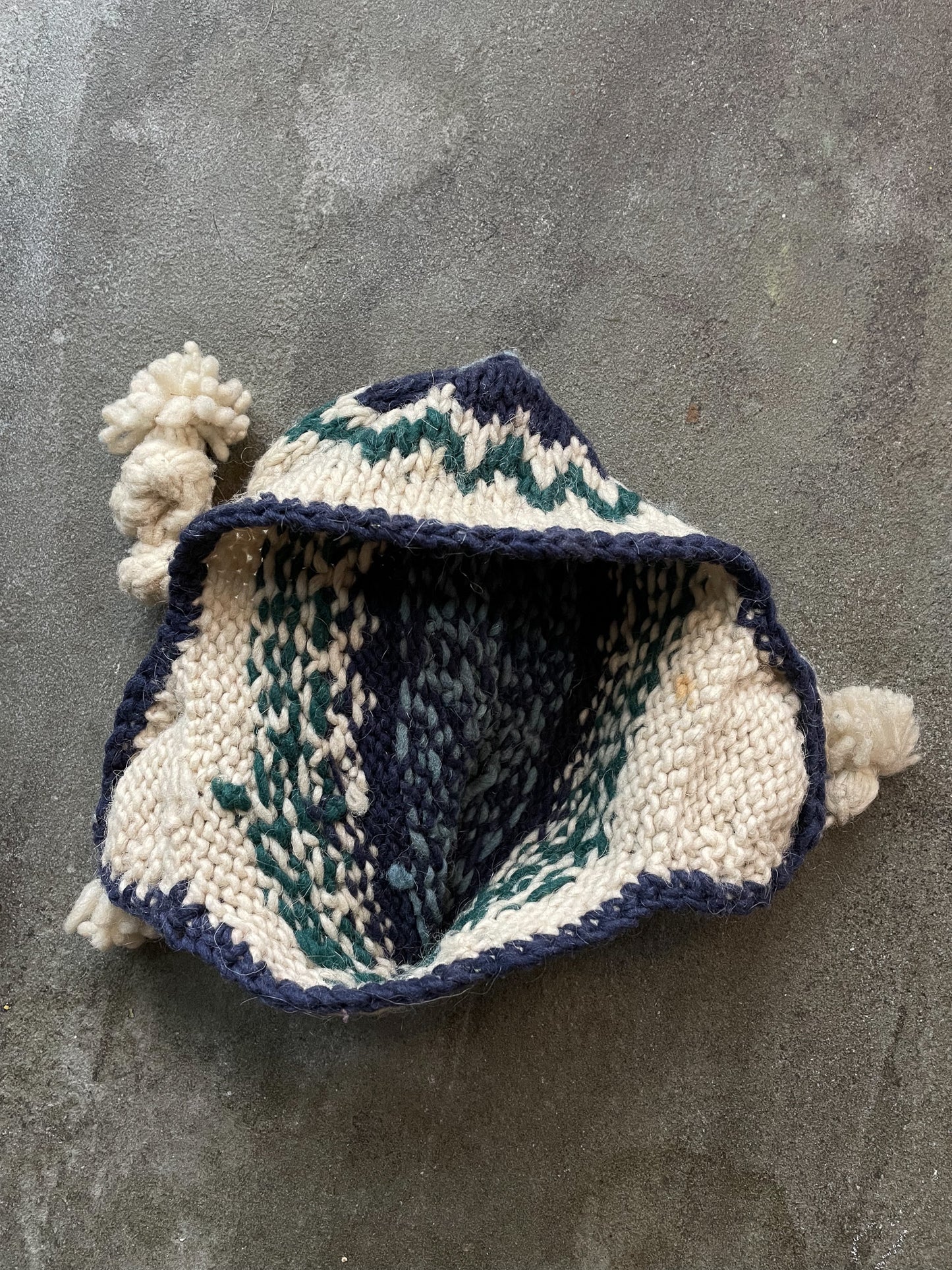 Handknit Wool Earflap Winter Hat