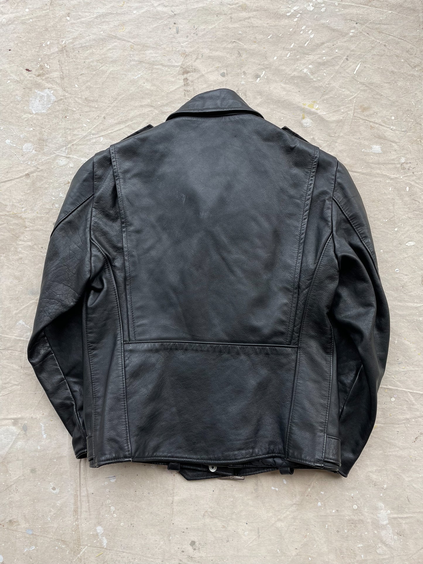 Genuine Leather Motorcycle Jacket—[L]