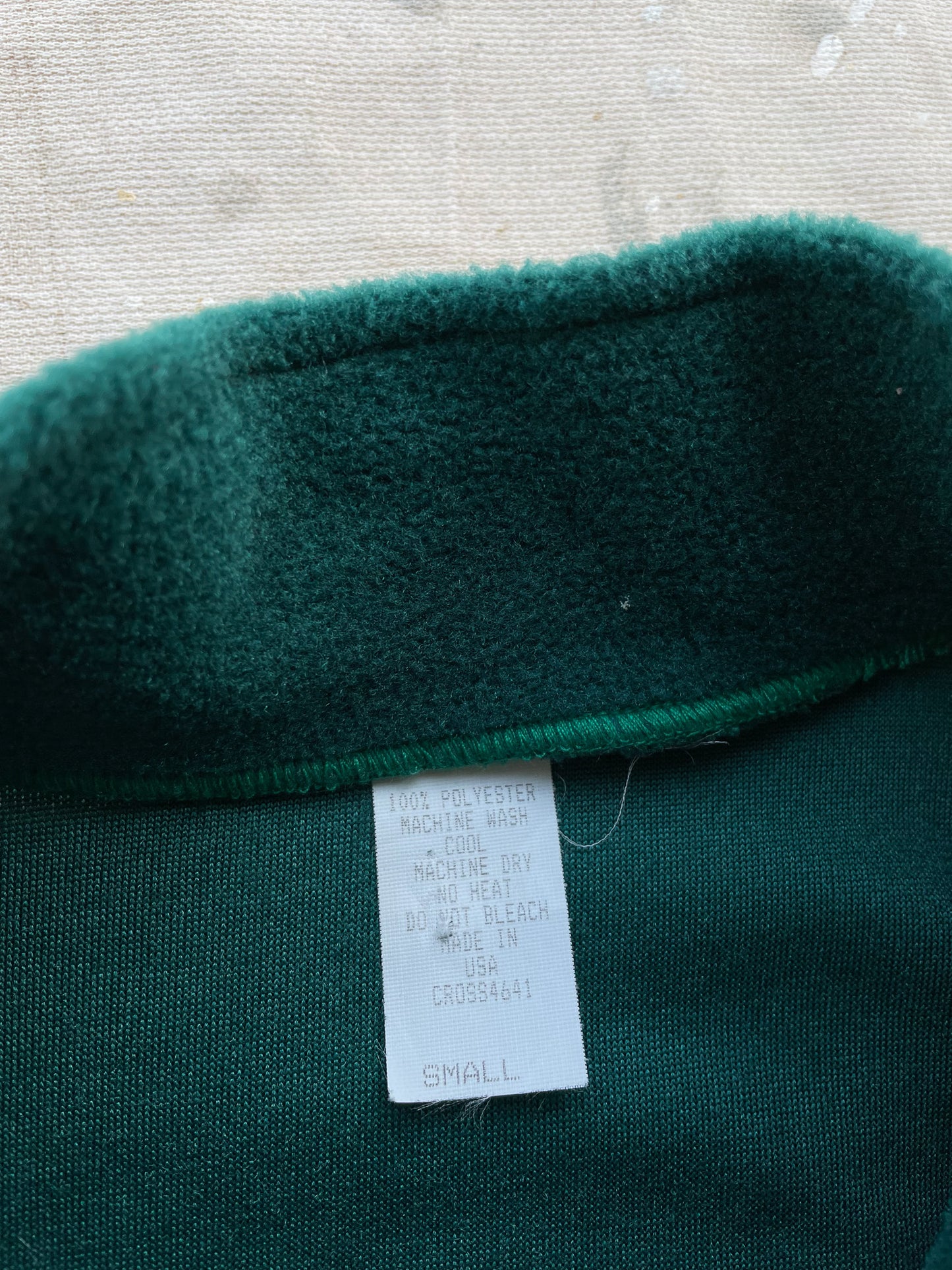 Green Velvet Fleece Vest—[S]