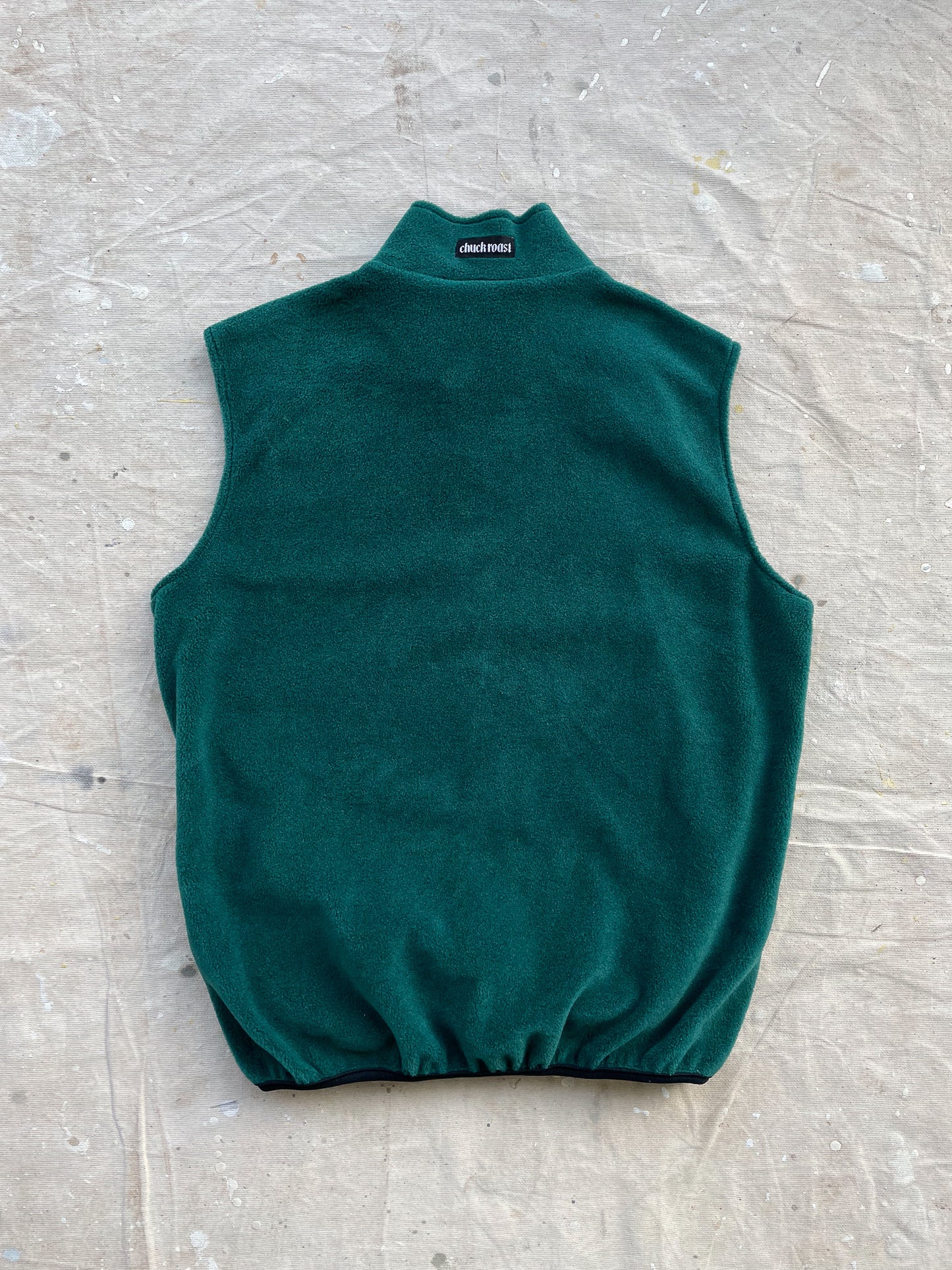 Green Velvet Fleece Vest—[S]