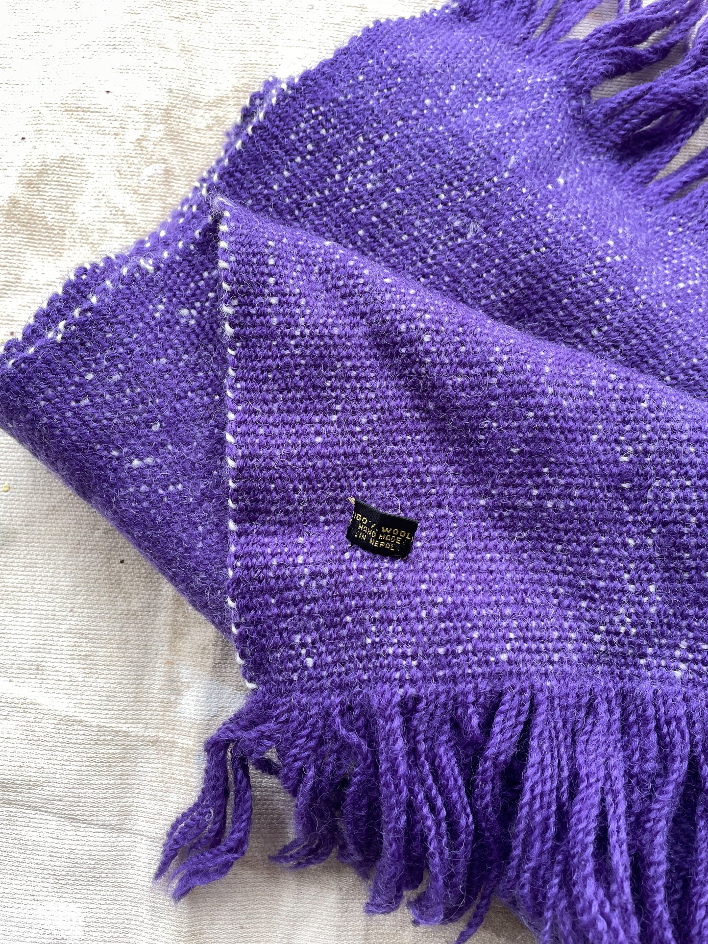 Handmade Purple Wool Scarf