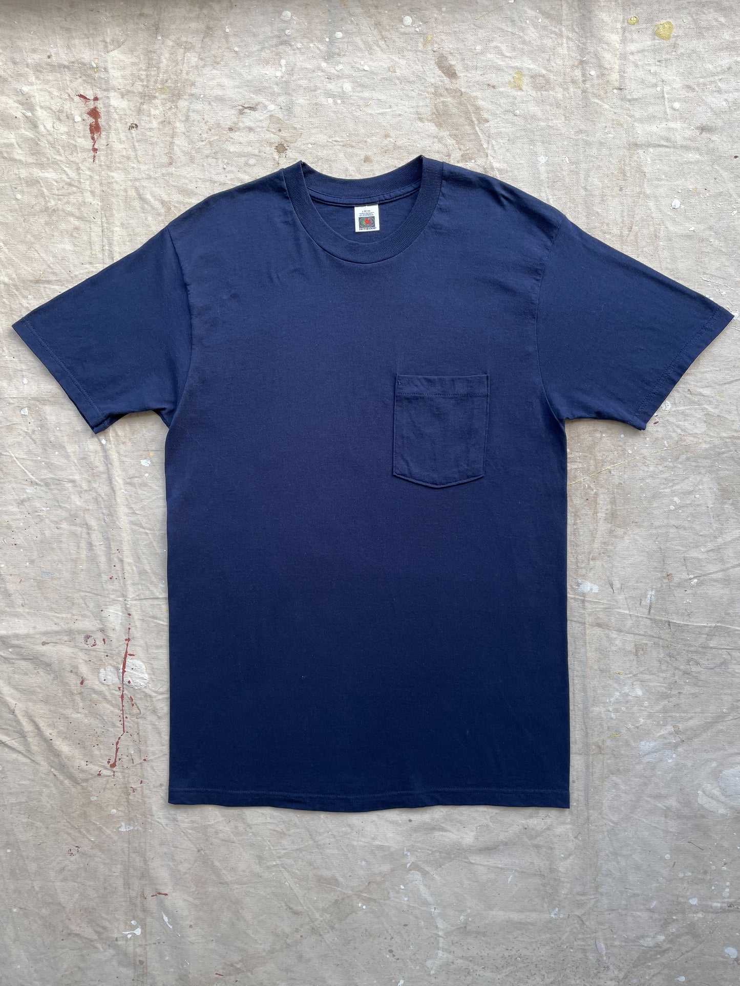 Blank Navy Pocket T-Shirt—[L]