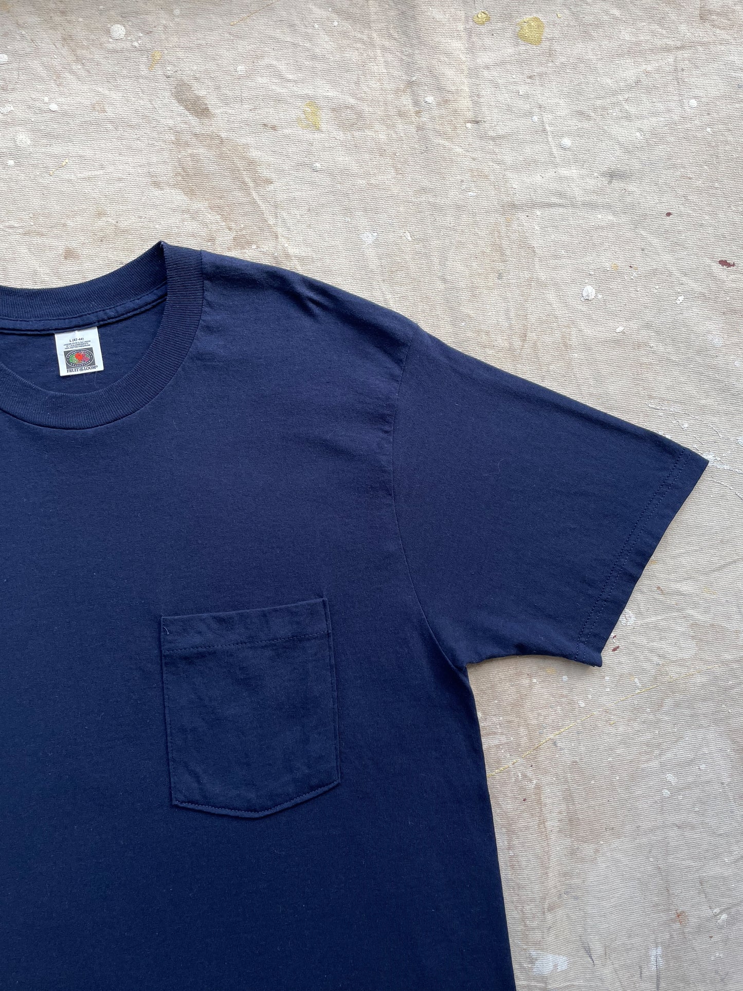 Blank Navy Pocket T-Shirt—[L]
