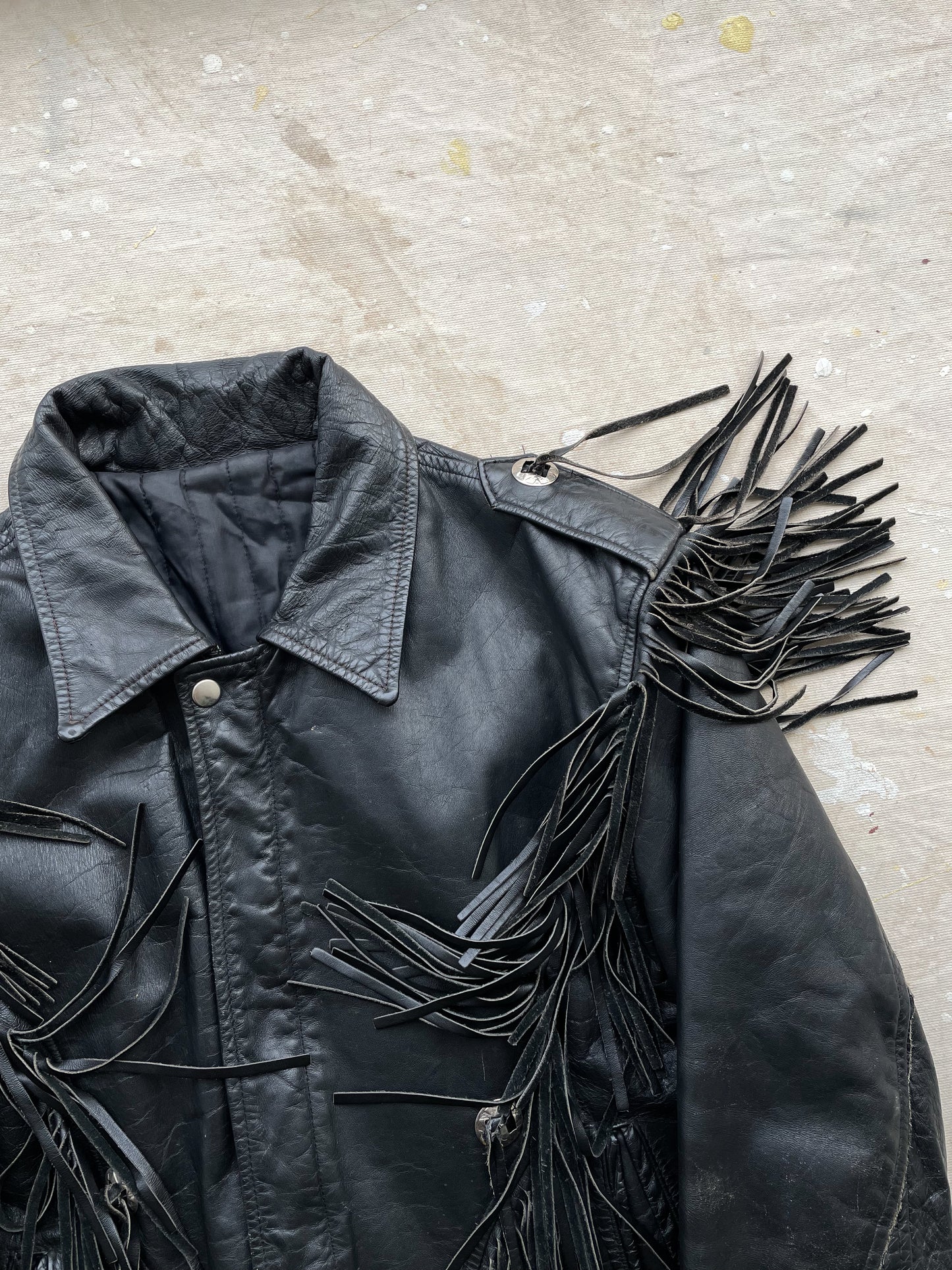 Leather Fringe Jacket—[L]