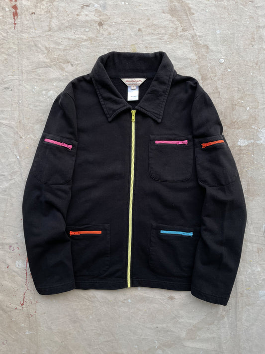 ZIP-UP SWEATSHIRT—BLACK [M]