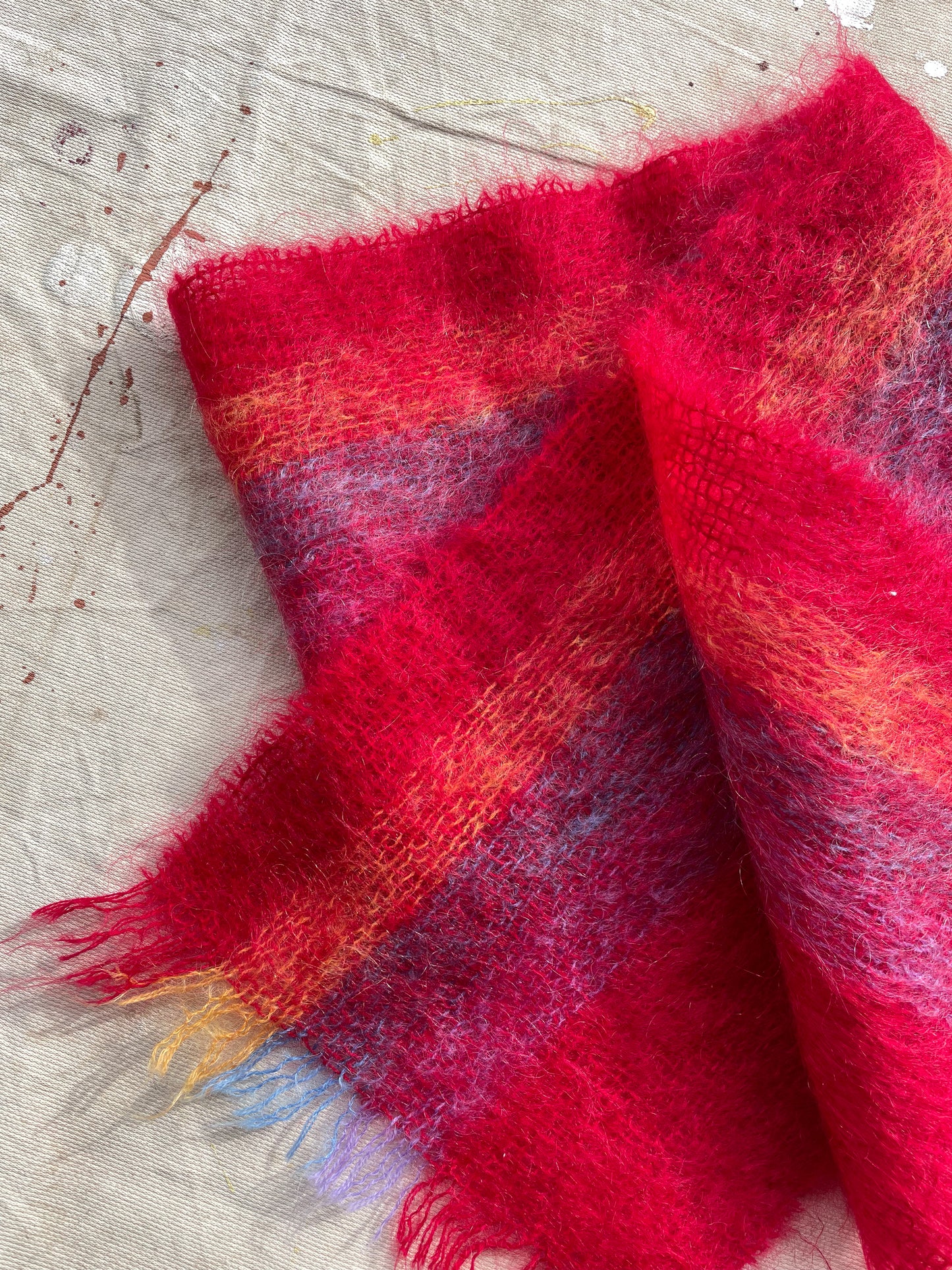 MOHAIR SCARF—RED