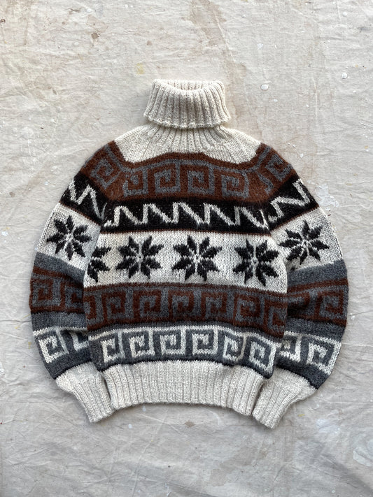 Handmade Alpaca Turtleneck Sweater—[S]